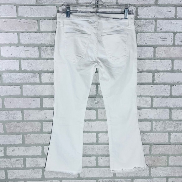 Current/Elliott The Cropped Flip Flop Raw Hem Jeans in Sugar White Size 25 - Picture 6 of 10